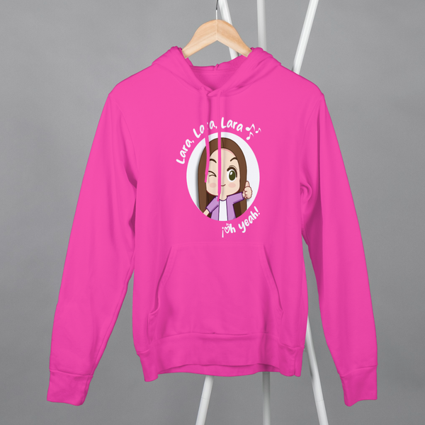 Hoodie Lara Lara rosa fucsia con capucha - producto oficial Lara Campos