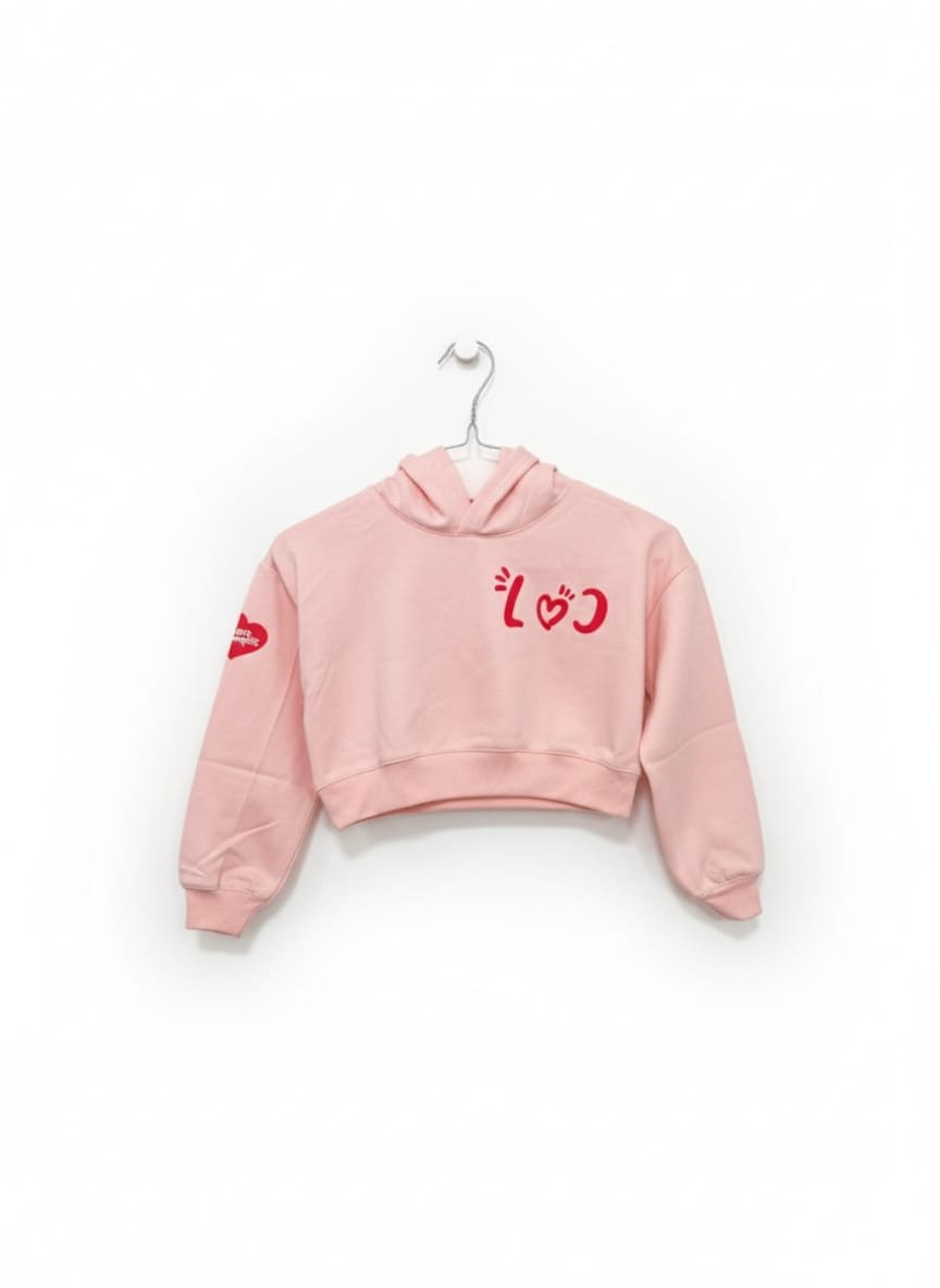 HOODIE CROP TOP ROSA